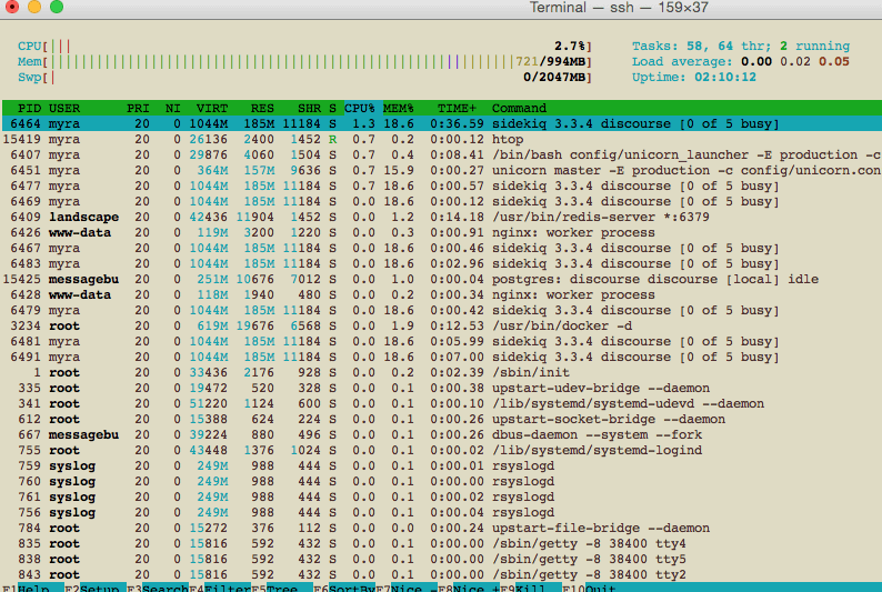 Live Server RAM Usage